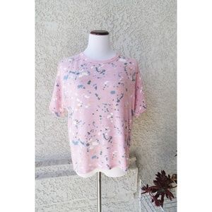 Ginger G Pink Paint Splatter T-Shirt Size Medium